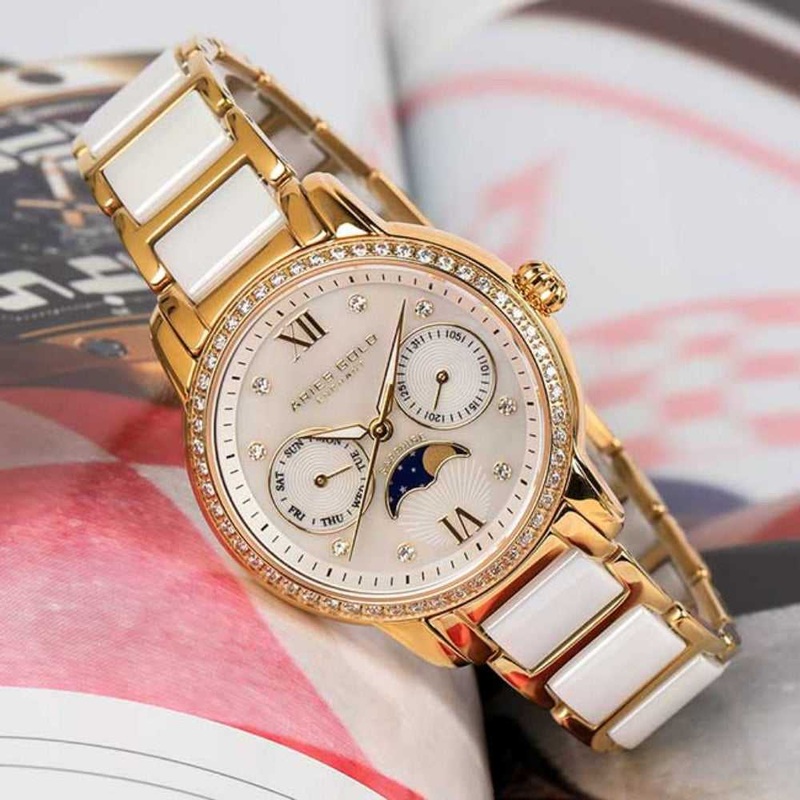 Aries Gold Enchant Luna  L 58010L G-MP WOMEN’S WATCH