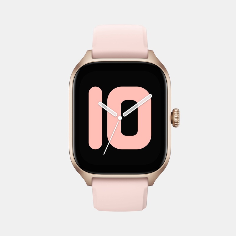 Amazfit Unisex Processor Rosebud Pink Dial Amoled Silicone Watch GTS 4 PINK