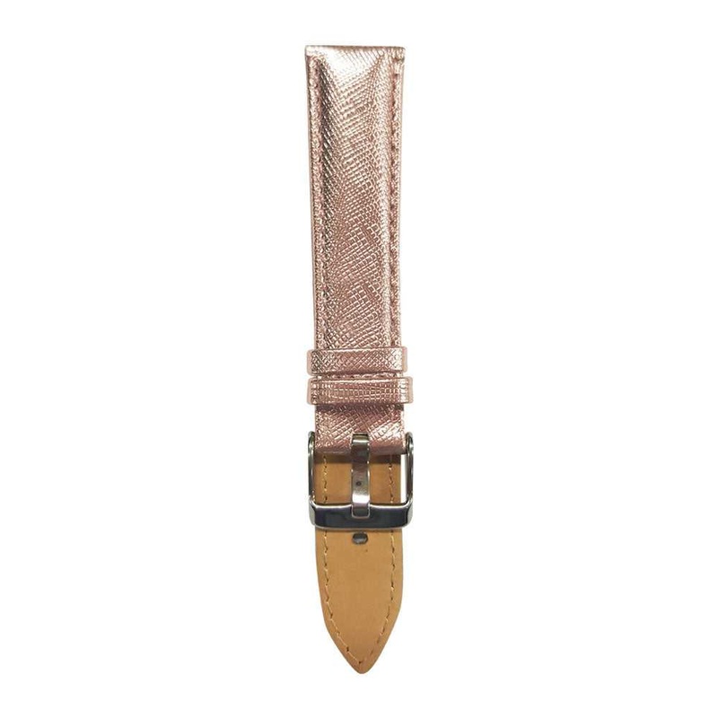 ARIES GOLD METALLIC ROSE SAFFIANO AG-L0028 LEATHER STRAP