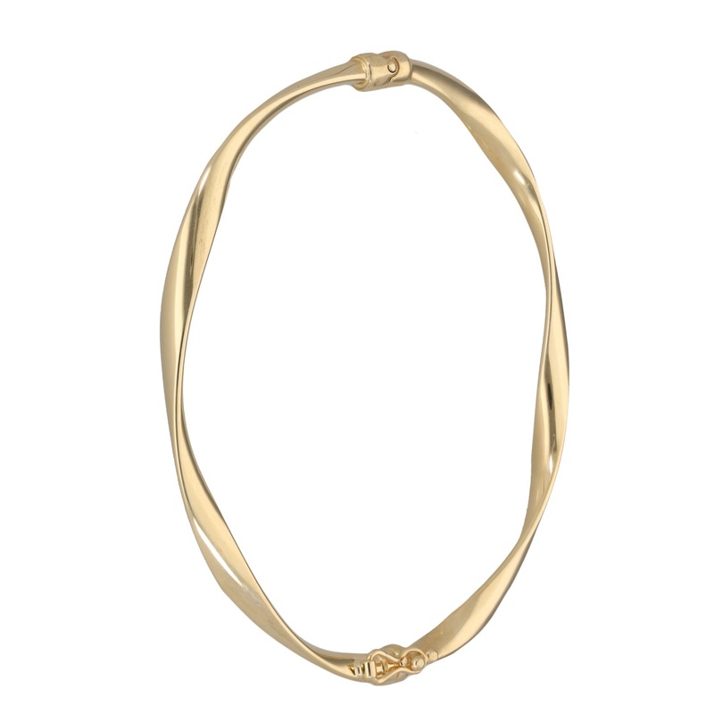 New 9ct Gold Twisted Wave Bangle