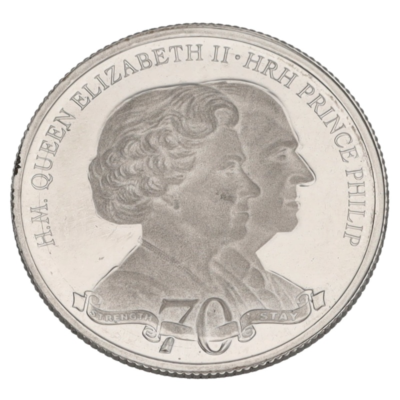 Platinum Queen Elizabeth II & Prince Phillip 70 Year 10 Pounds Coin 2017