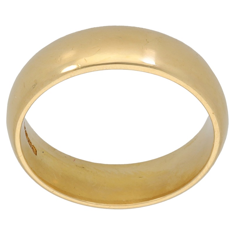 18ct Gold Plain Wedding Ring Size N