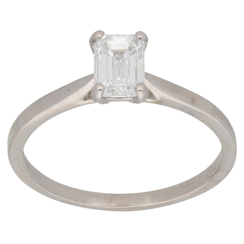 18ct White Gold 0.80ct Diamond Solitaire Ring Size O