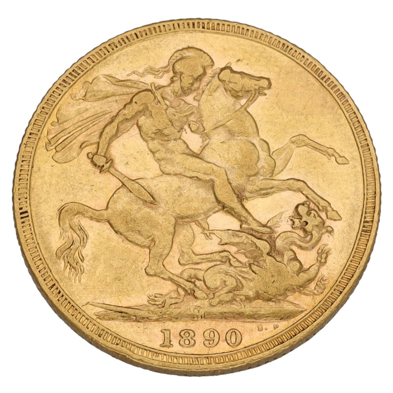 22ct Gold Queen Victoria Full Sovereign Coin 1890