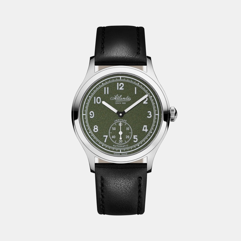 Atlantic Men Automatic Green Dial Analog Leather Watch 53760.41.73