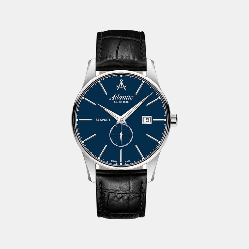 Atlantic Men Quartz Blue Dial Analog Leather Watch 56352.41.51