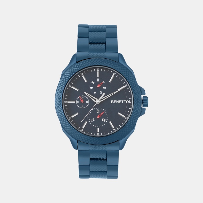 UCB Signature Men Quartz Blue Dial Multi-Function Stainless Steel Watch UWUCG1704