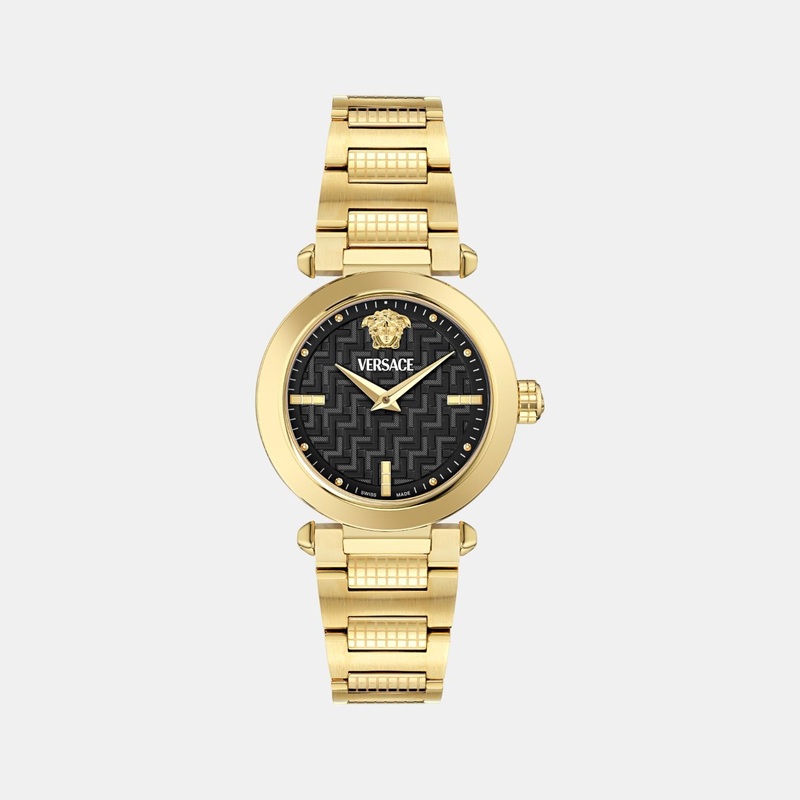 Versace Women Quartz Black Dial Analog Stainless Steel Watch VE5B00625
