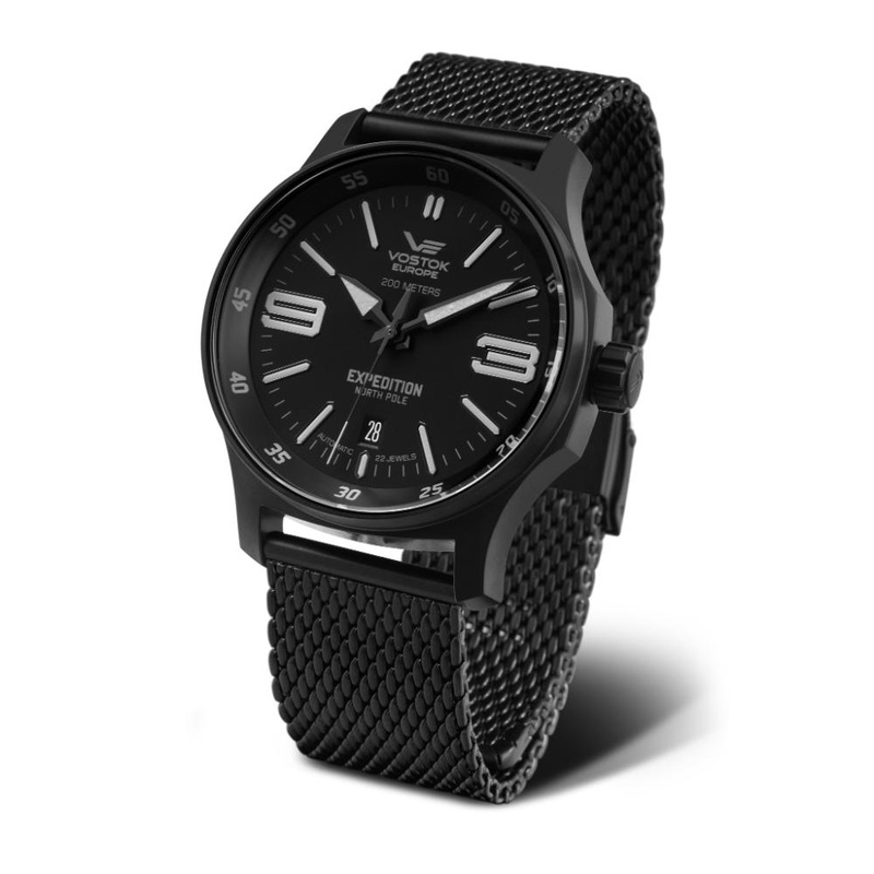 Vostok Europe Expedition North Pole Automatic Black Dial & Milanese Strap Men’s Watch YN55-595C556-B