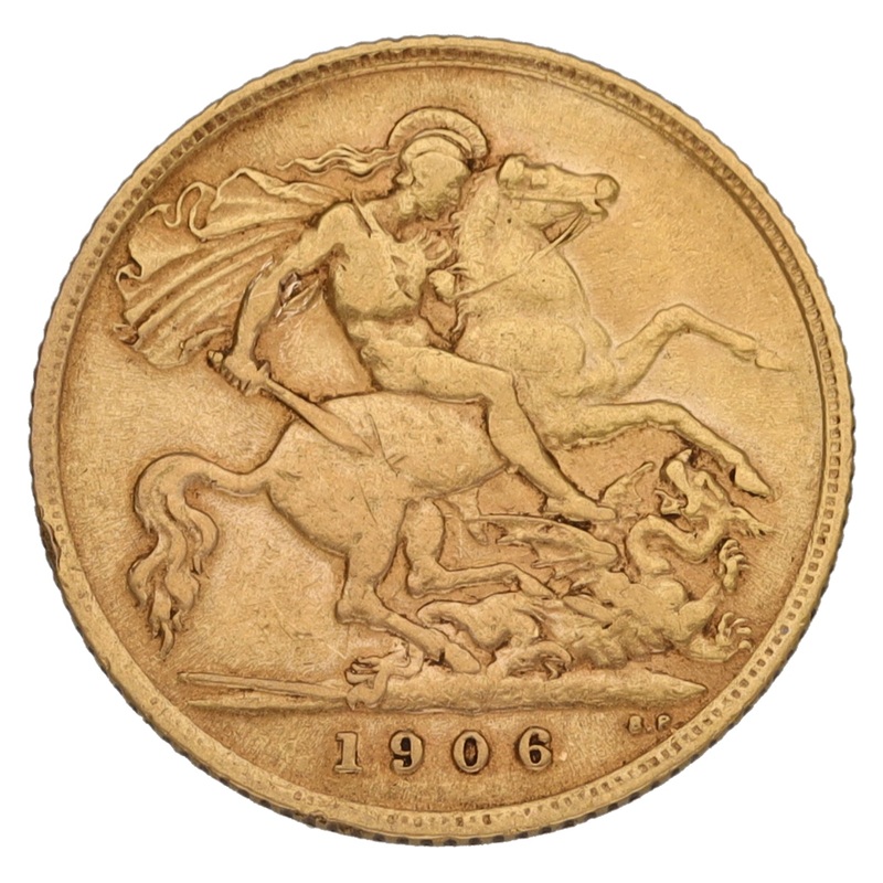 22ct Gold King Edward VII Half Sovereign Coin 1906