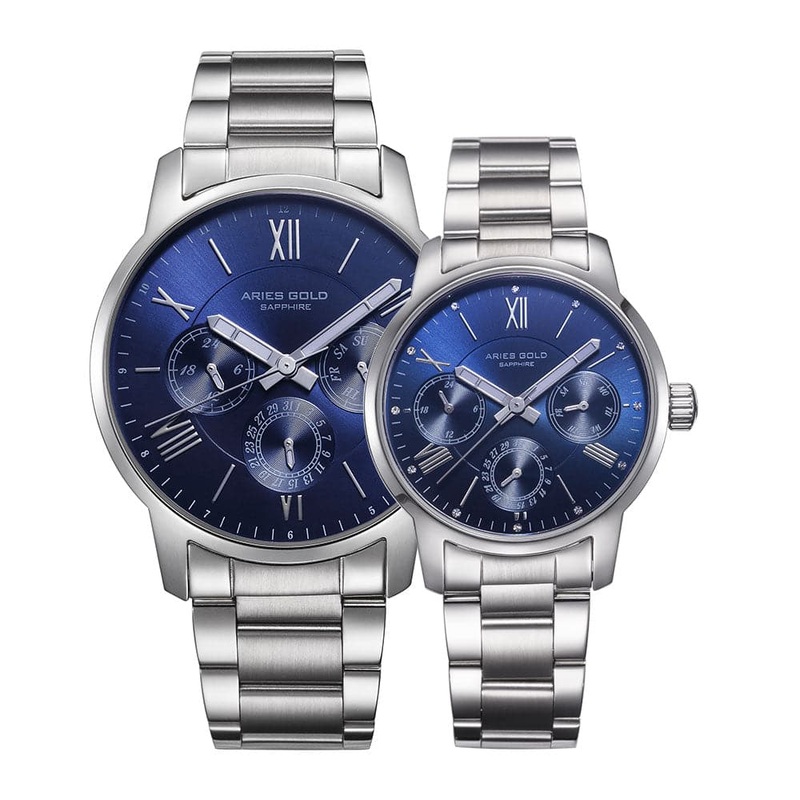 ARIES GOLD URBAN ETERNAL G 103 & B 103 S-BU COUPLE’S WATCHES