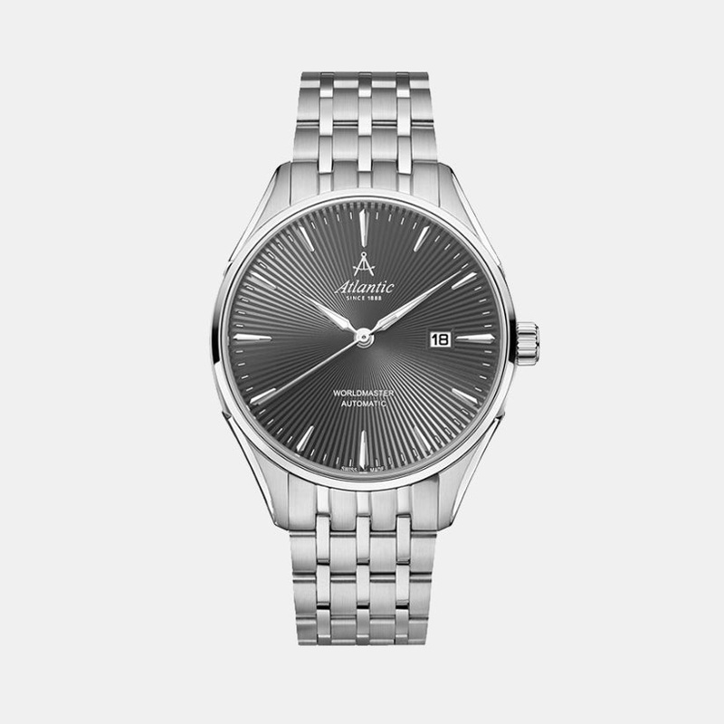 Atlantic Men Automatic Grey Dial Analog Stainless Steel Watch 52759.41.41S