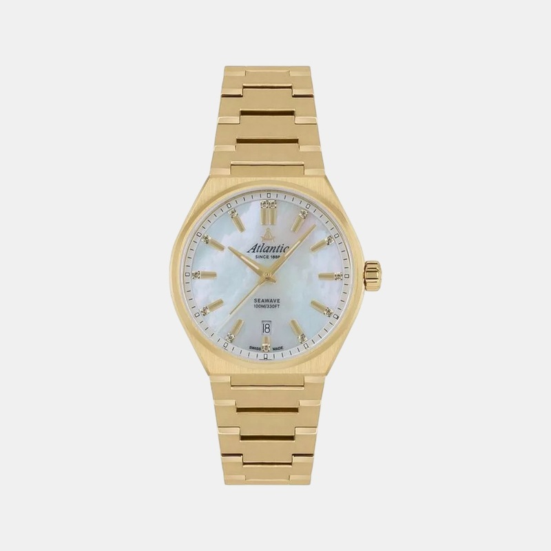 Atlantic Seawave Women Quartz White Dial Analog Stainless Steel Watch 39365.45.01