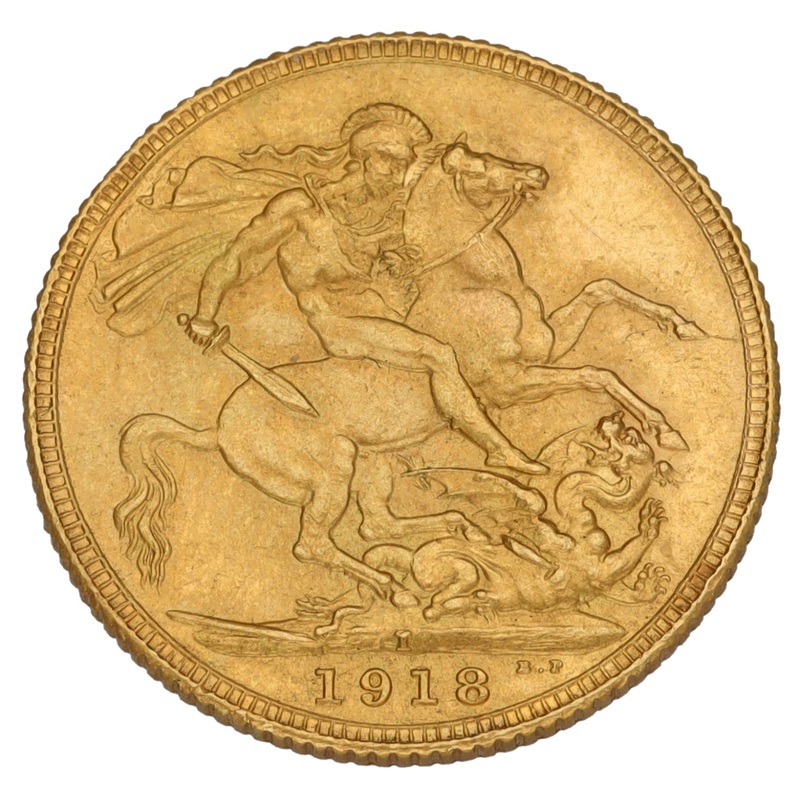 22ct Gold King George V Full Sovereign Coin 1918