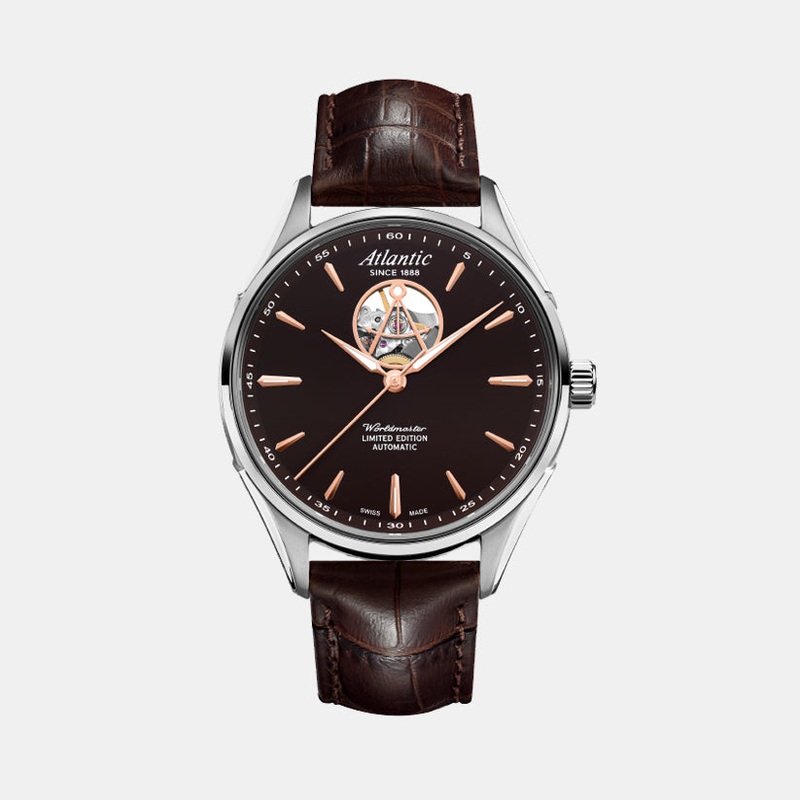 Atlantic Men Automatic Brown Dial Analog Leather Watch 52780.41.81R