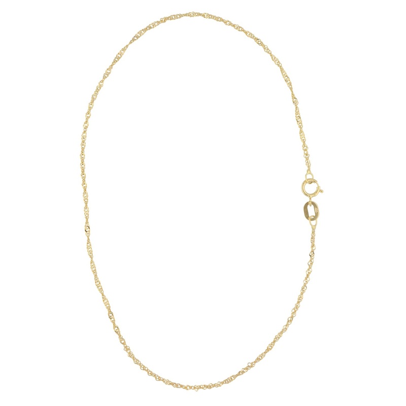 New 9ct Gold Twisted Ripple Anklet