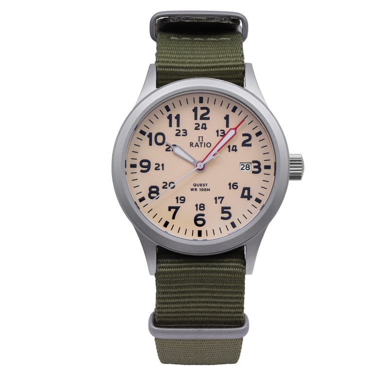 Ratio Quest Men’s Field Watch Sapphire Nylon Strap Quartz RTQ011 100M Lewis And Clark Edition