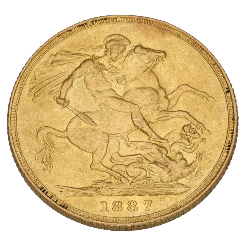22ct Gold Queen Victoria Full Sovereign Coin 1887
