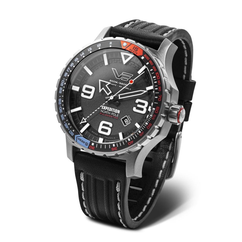 Vostok Europe Expedition North Pole Automatic Black Leather & Green Silicone Strap Men’s Watch YN55-597A729-LUMSL