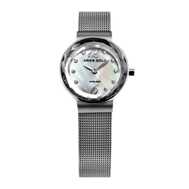 ARIES GOLD ENCHANT JEWEL L 135 S-MOP MESH STRAP WOMEN’S WATCH