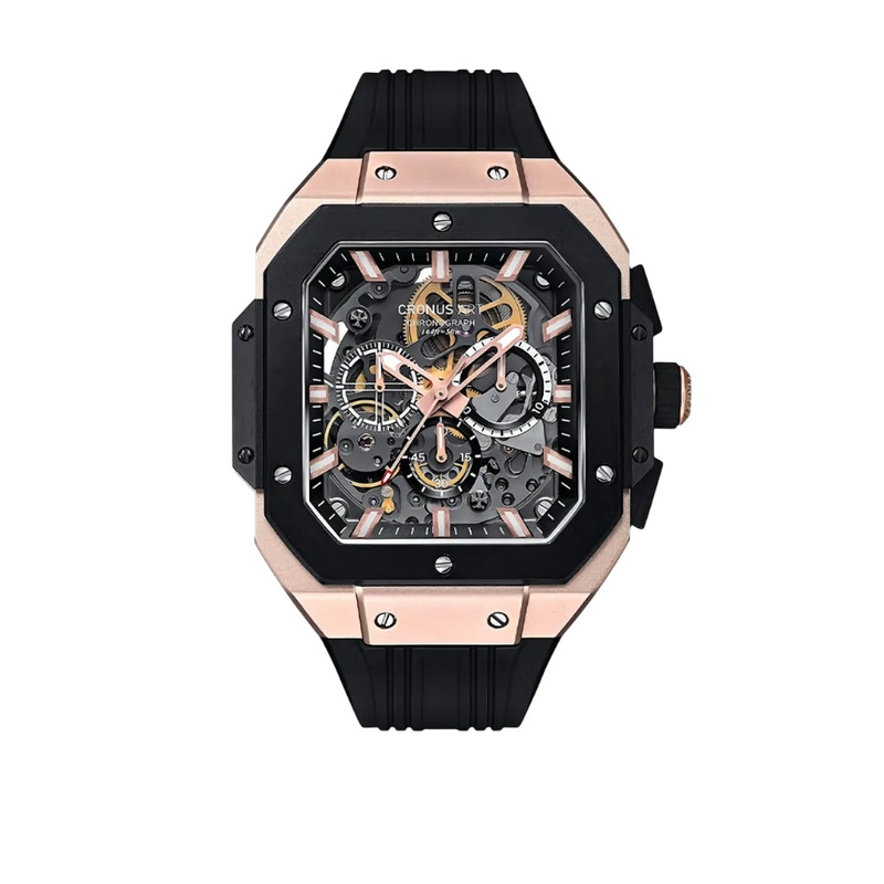 Cronus Art High Quality Fluorine Black Band Men Watch CM025-006