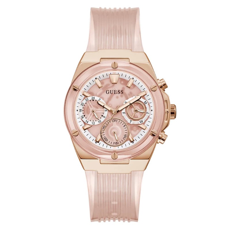 Guess Chronograph Pink Bio-Based Resin Strap Women Watch GW0409L3