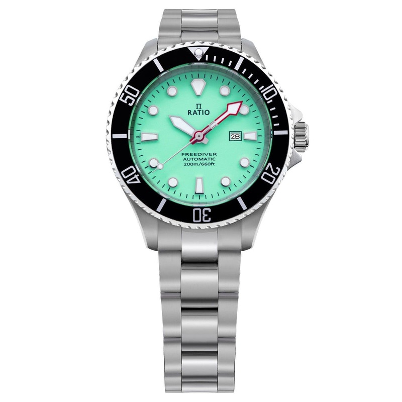 Ratio FreeDiver Sapphire Stainless Steel Green Dial Automatic RTFL835 200M Women’s Watch