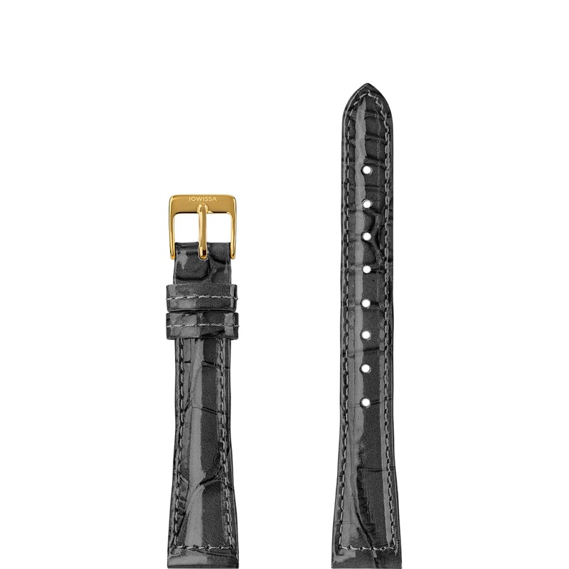Leather Watch Strap Glossy E3.1468.M