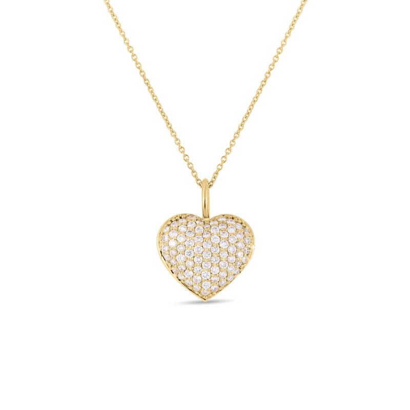 18K Yellow Gold Tiny Treasure Diamond Heart Necklace