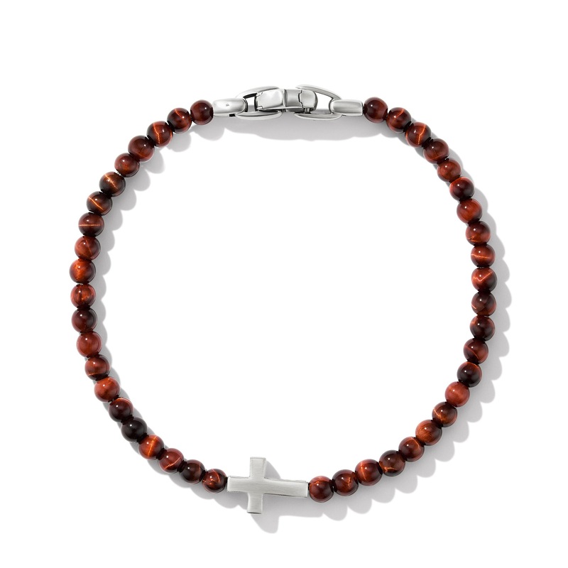 Spiritual Beads Cross Station Bracelet with Red Tiger’s Eye