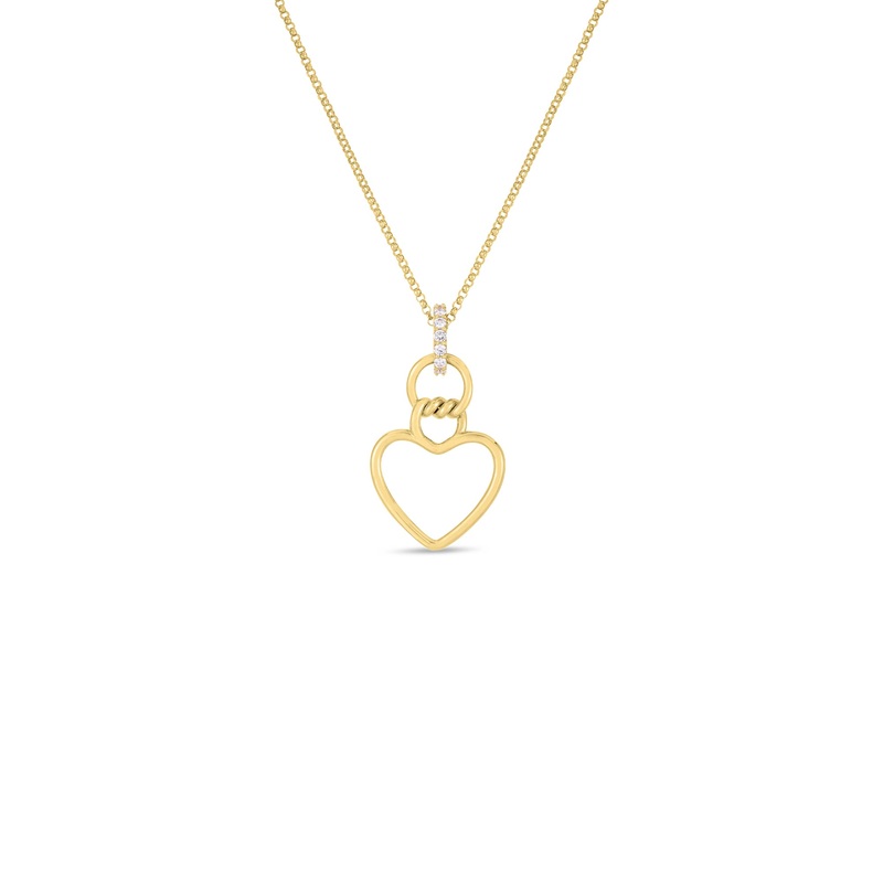 18K Yellow Cialoma Diamond Heart Necklace