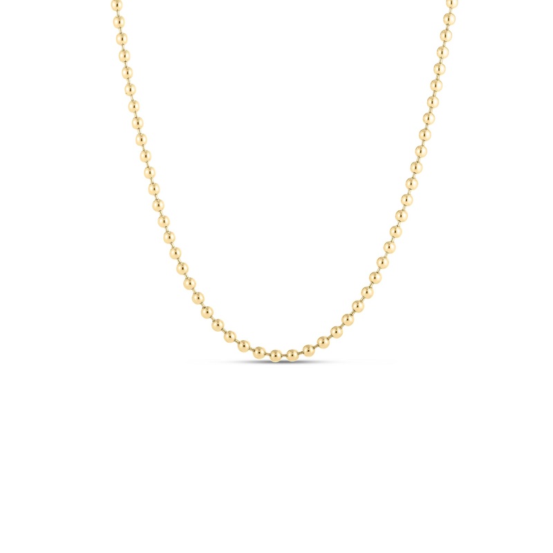 18K Yellow Designer Gold Classic Bead Chain