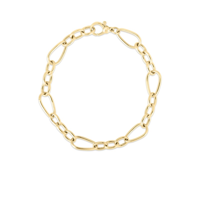 18K Yellow Gold Link Bracelet 7″
