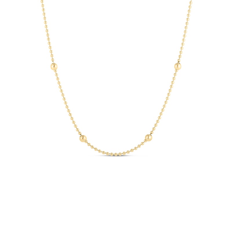 18K Yellow Gold Station Necklace 17″ Chain