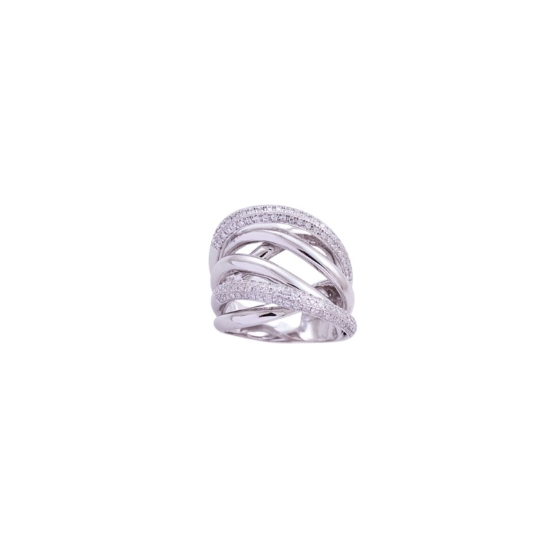 Diamond Crossover Ring